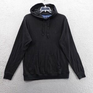 Tailorbyrd Collection Hooded Pullover Medium Black Waffle Knit‎ Men Hoodie NWT